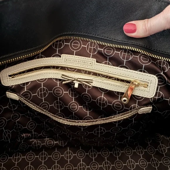 Henri Bendel Black Structured Leather Tote - Picture 8 of 13